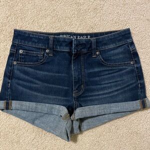 AEO Denim X4 High-Rise Shorts